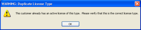 Warning - example in its own window