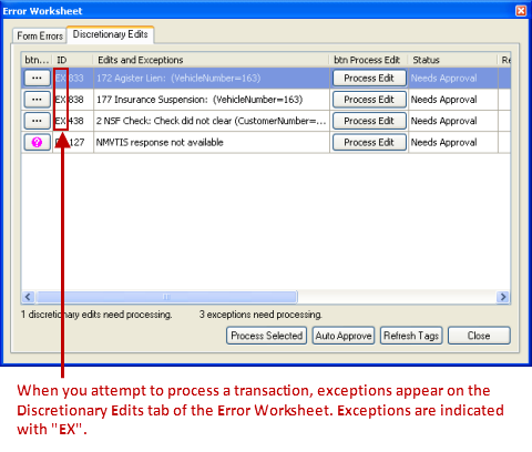 Error Exceptions