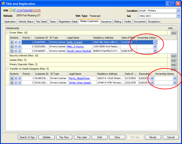 Ownership Status field
